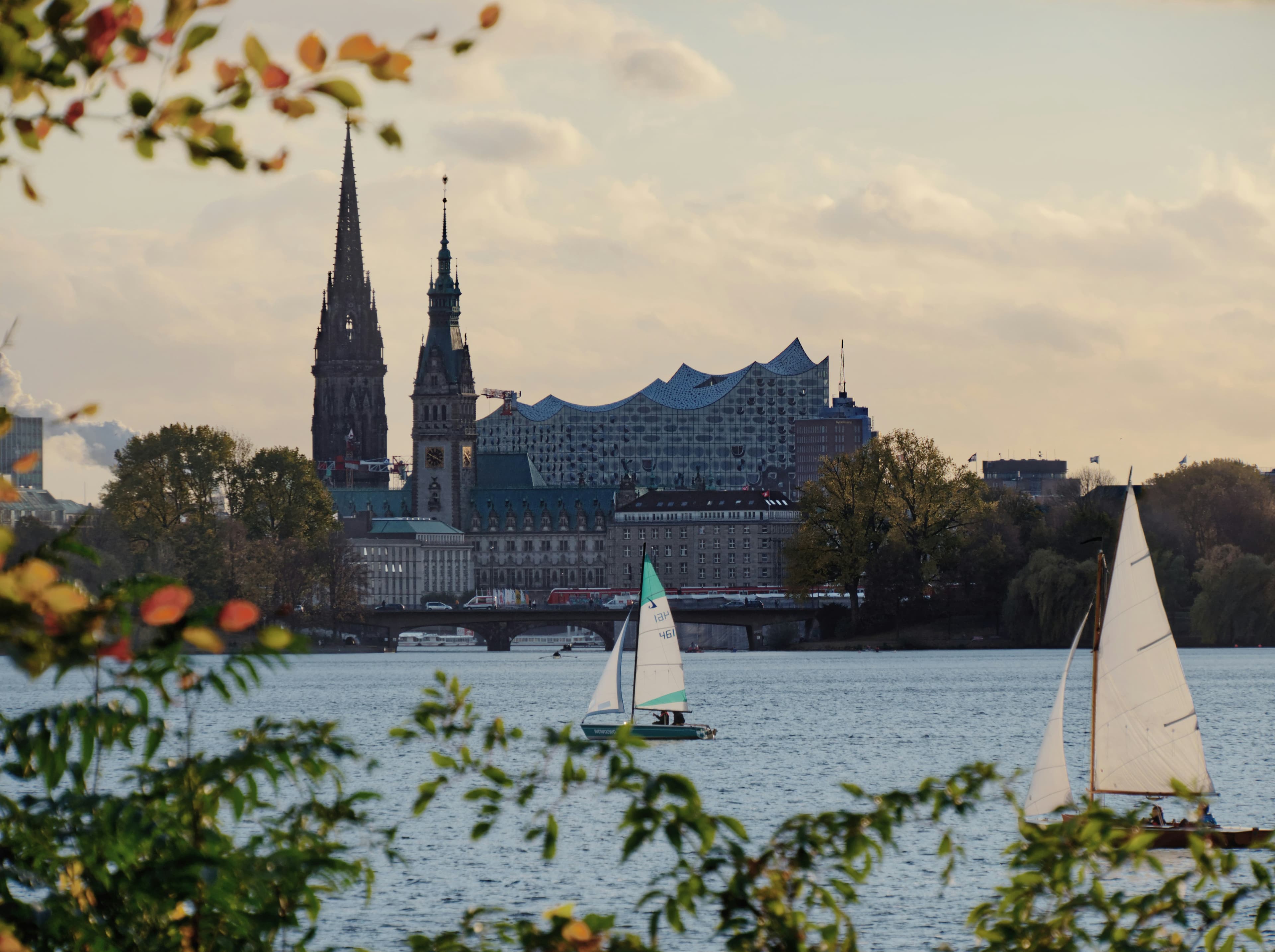 Hamburg harbor skyline
